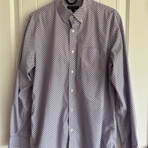 Banana Republic Purple and White Casual Button Down Shirt